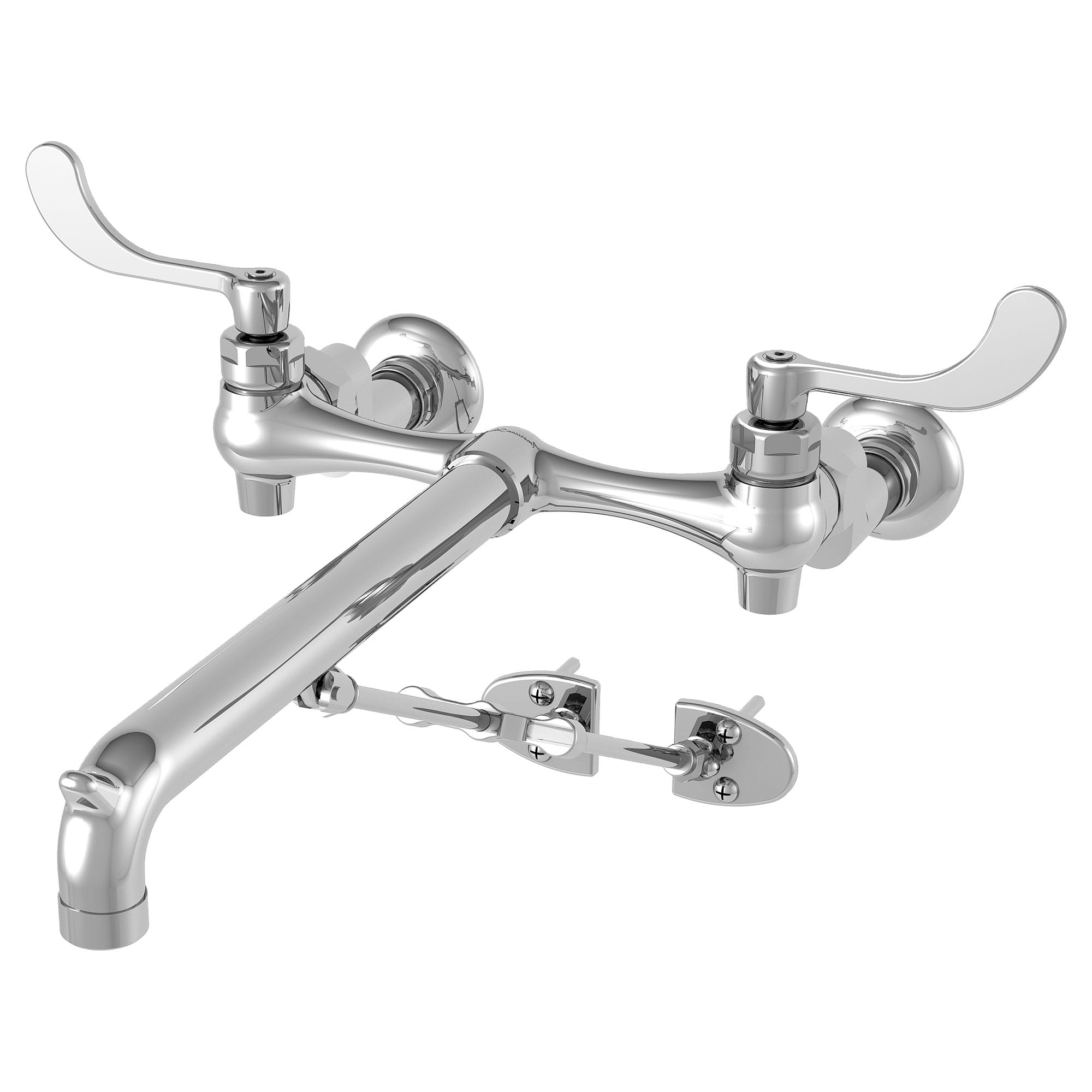 Bottom Brace WallMount Service Sink Faucet With 12Inch Spout and